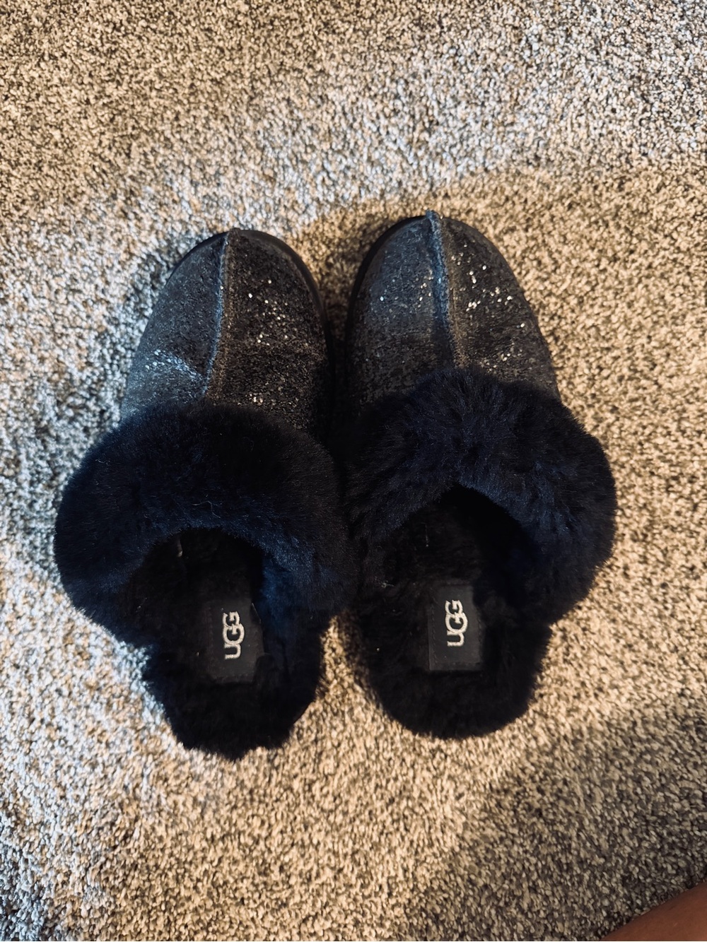 UGG Black Sparkle Slippers